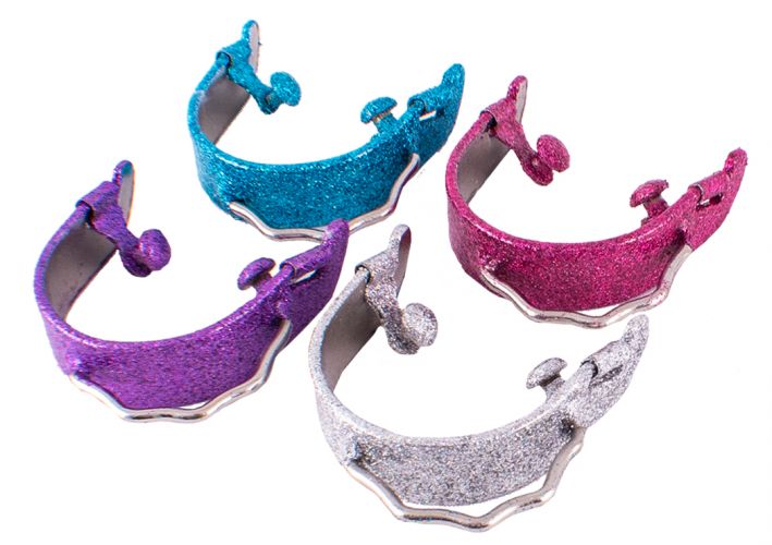 8086: Showman® Glittered Epoxy aluminum bumper spurs Western Spurs Showman
