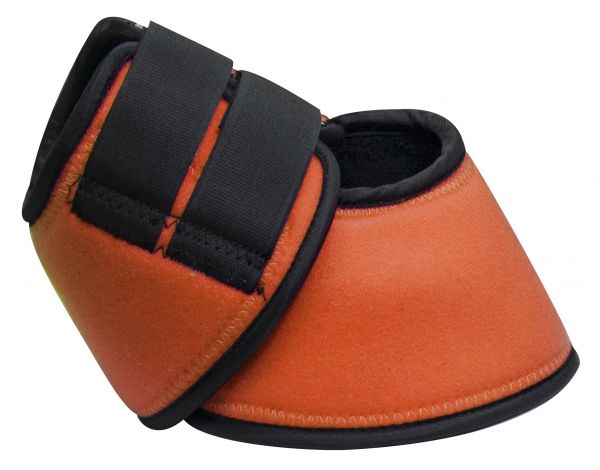 90109: Showman ® No turn neoprene bell boots with double Velcro closure Bell Boot Showman Large Orange