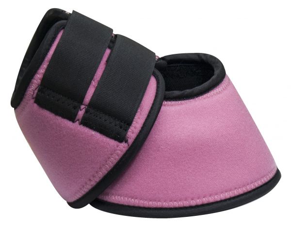 90109: Showman ® No turn neoprene bell boots with double Velcro closure Bell Boot Showman Large Pink