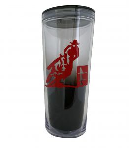 909: 20 oz Smoke Gray Ombre Tumbler w/ Red Barrel Racer Tumbler Tumbler Showman Saddles and Tack