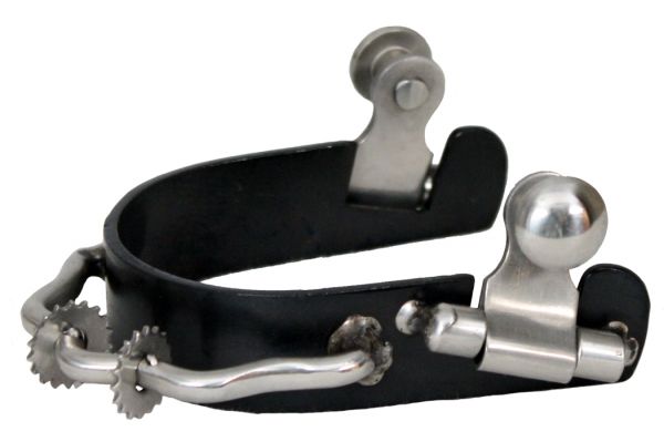 95039: Showman™ ladies/youth size black steel bumper rowel spur with 2 small rowels for added kick Western Spurs Showman