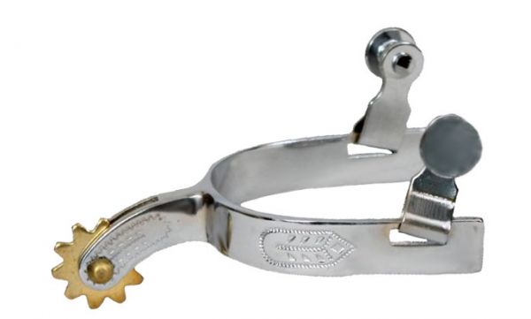 95086: Showman ® chrome plated toddler/small youth size spurs with engraved leaf design Western Spurs Showman