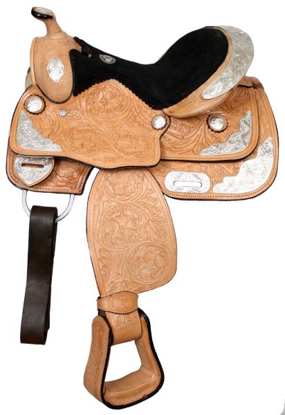 9655: Fully tooled Double T pony show saddle Show Saddle Double T