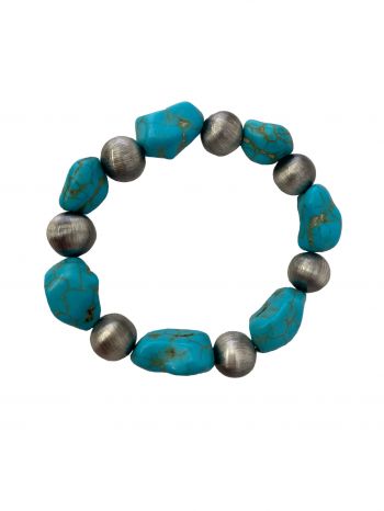 ABC4262S: Attitude by Montana Silversmith Western design silver and turquoise bracelet This is a s Primary Showman Saddles and Tack