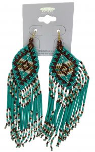 AE4149TQMT: A set of large teardrop shaped beaded earrings Primary Showman Saddles and Tack
