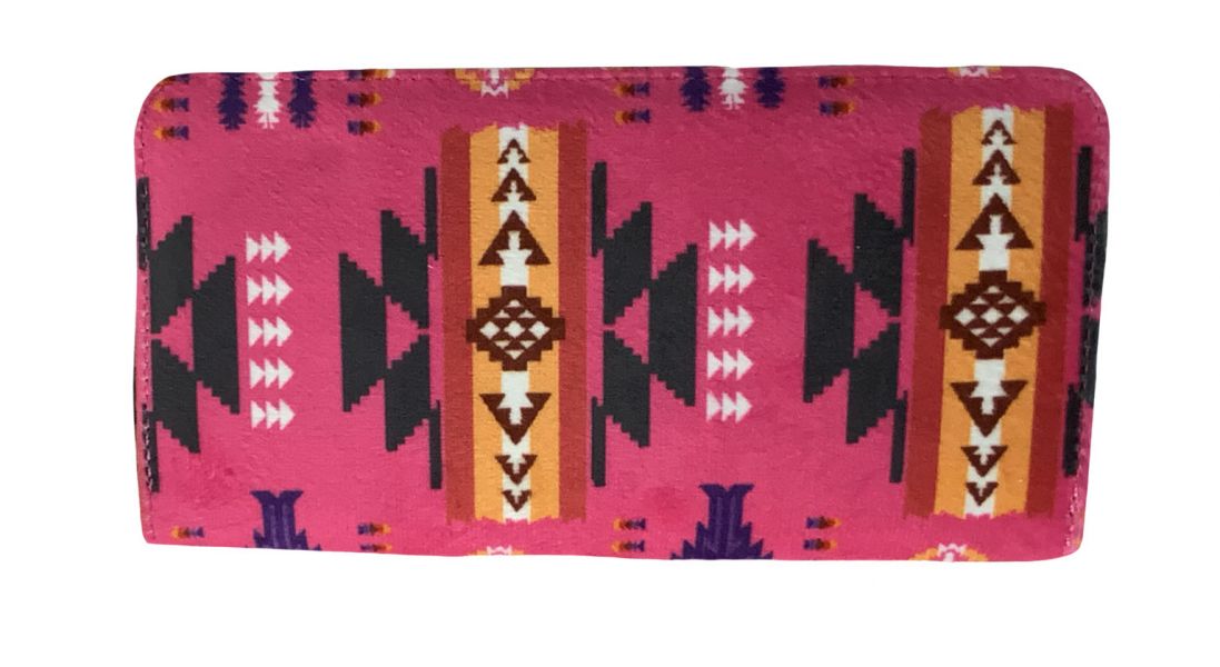Aztec print zippered wallet with wristlet strap Default Shiloh