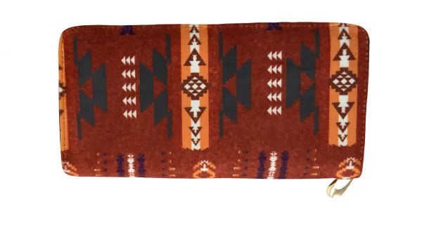 Aztec print zippered wallet with wristlet strap Default Shiloh