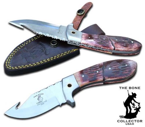BC851: The Bone Collector™ 8" gut hook blade with real bone handle and leather sheath Primary Showman Saddles and Tack