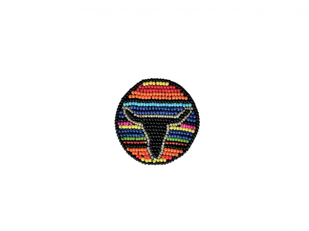 Beaded Cow Skull Pop Up Phone Grip with Stand- features a western design