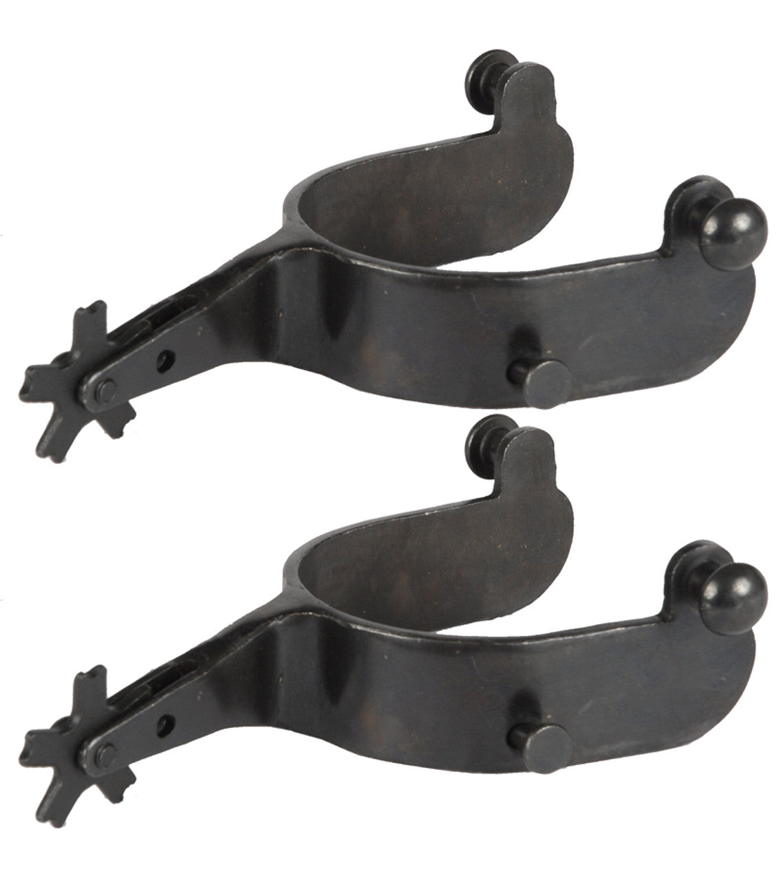 Black Steel Bull Spurs-TexanSaddles.com
