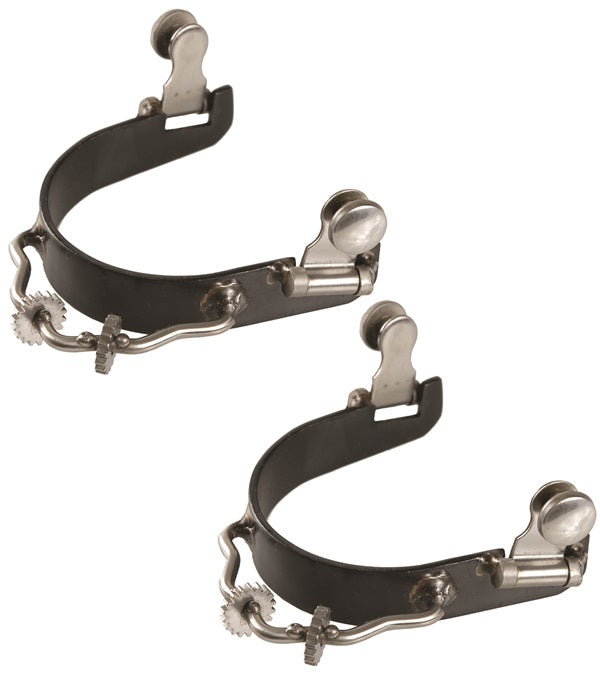 Black Steel Bumper Spurs Western Spurs TexanSaddles.com With Rowel