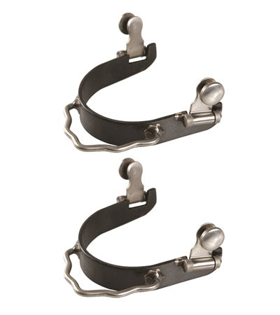 Black Steel Bumper Spurs Western Spurs TexanSaddles.com No Rowel