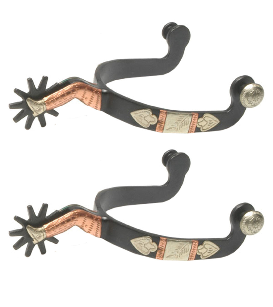 Black Steel Gal Leg Spurs-TexanSaddles.com