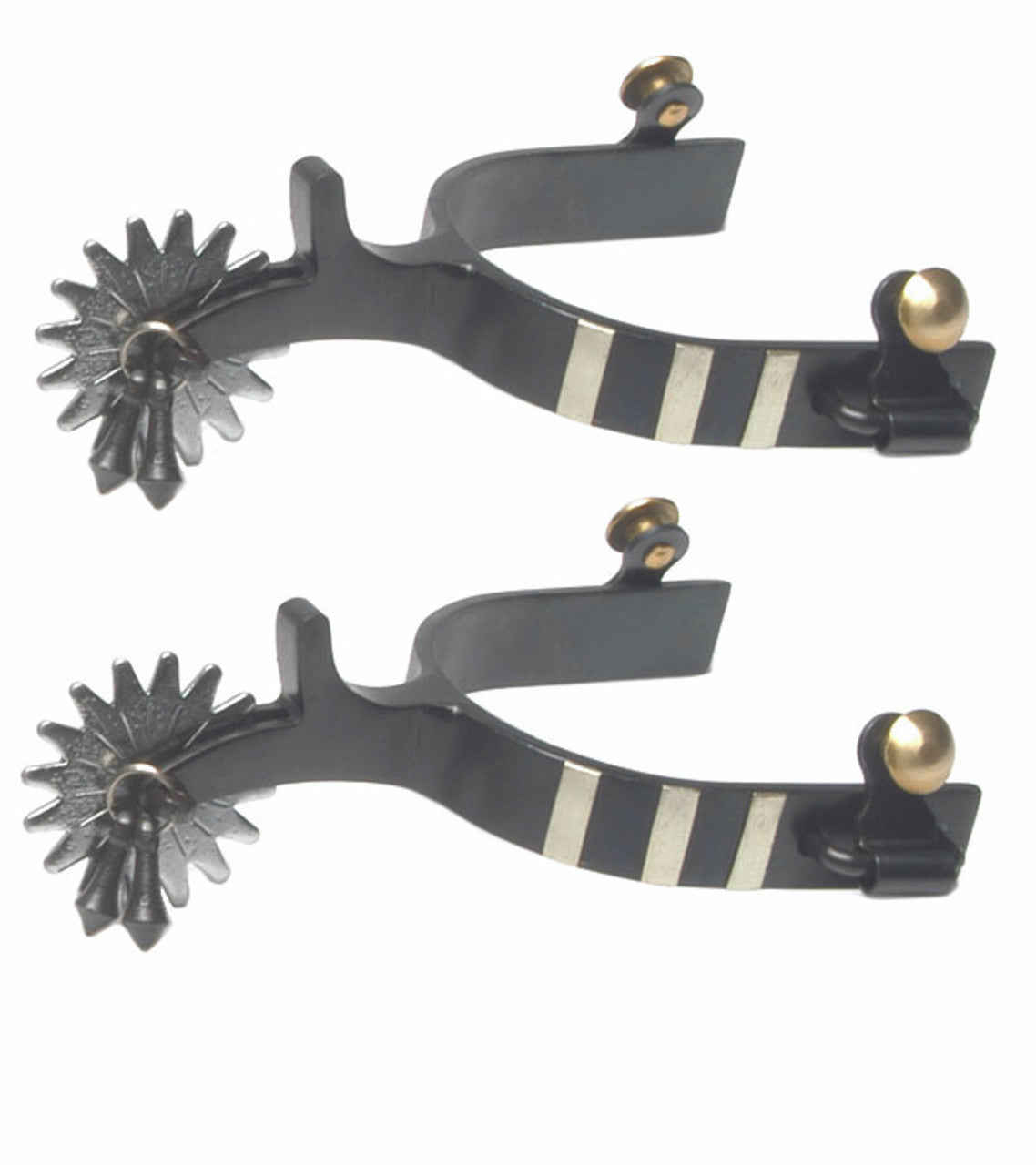 Black Steel Jingle Bob Spurs 3/4" Bar Trim Band-TexanSaddles.com