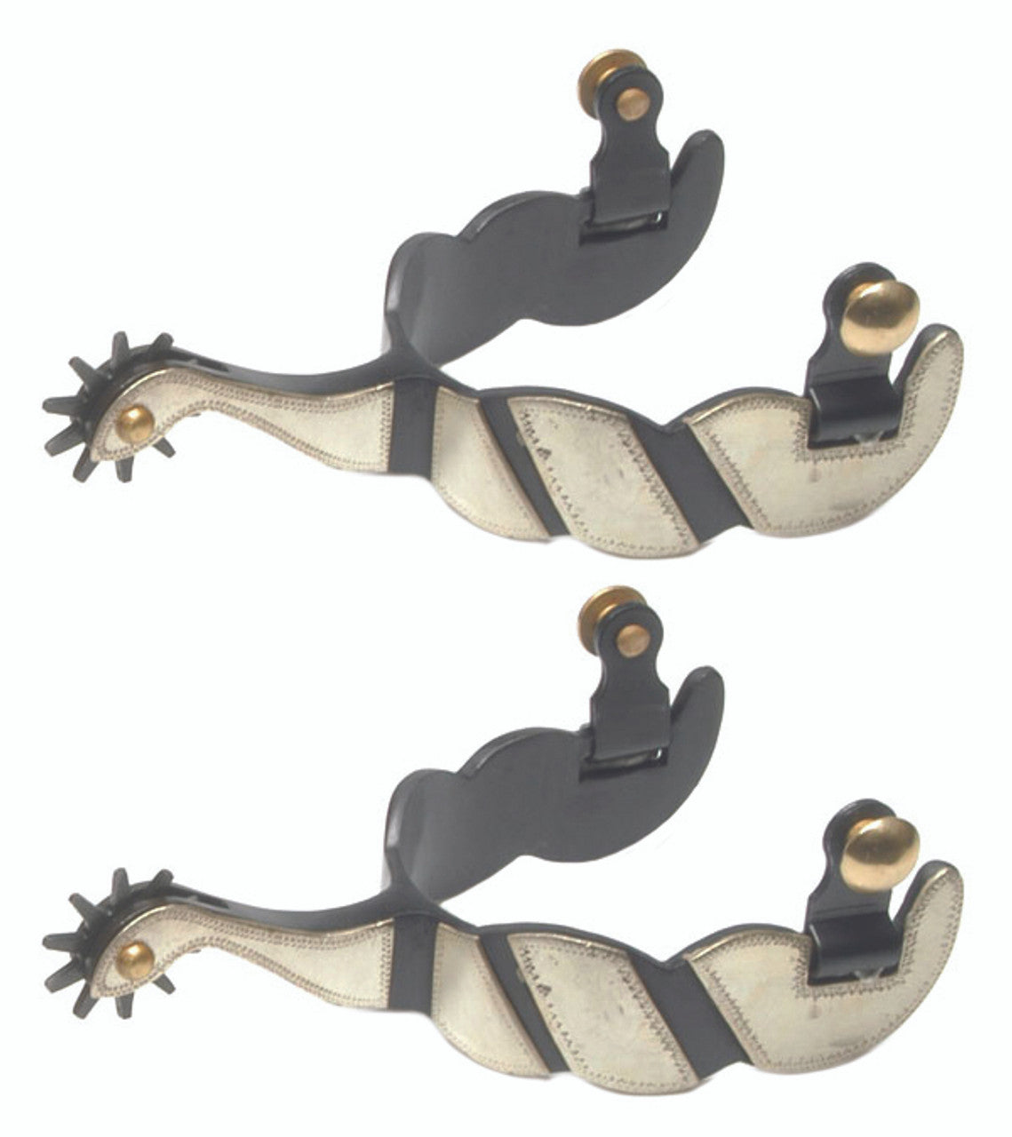 Black Steel Spurs 1-1/4" Band-TexanSaddles.com