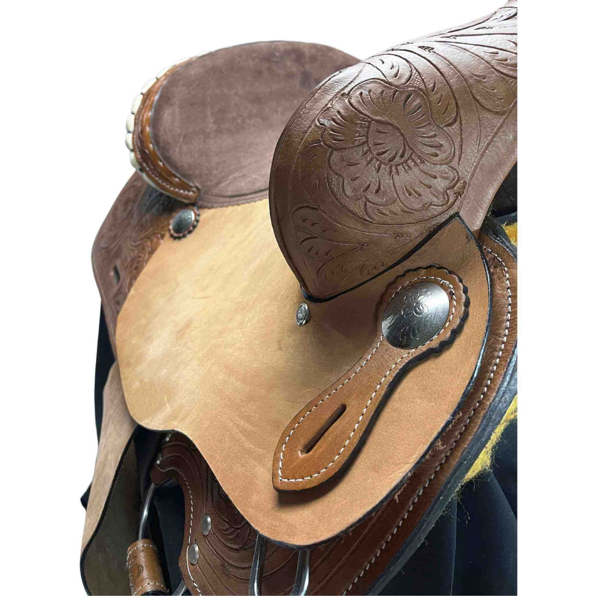 CLEARANCE 16" Double T Barrel style saddle 0254 Barrel Saddle Double T