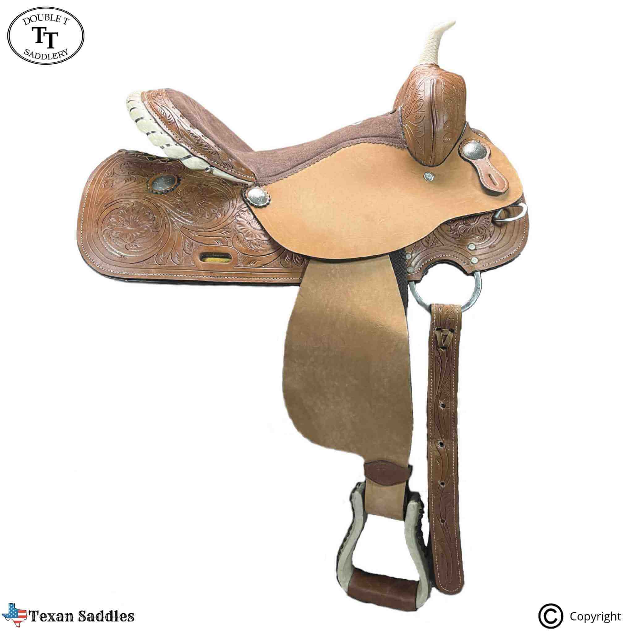 CLEARANCE 16" Double T Barrel style saddle 0254 Barrel Saddle Double T