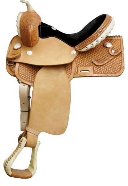 Circle S Square Skirted Barrel Style Saddle 1280 Barrel Saddle Circle S 10" Black