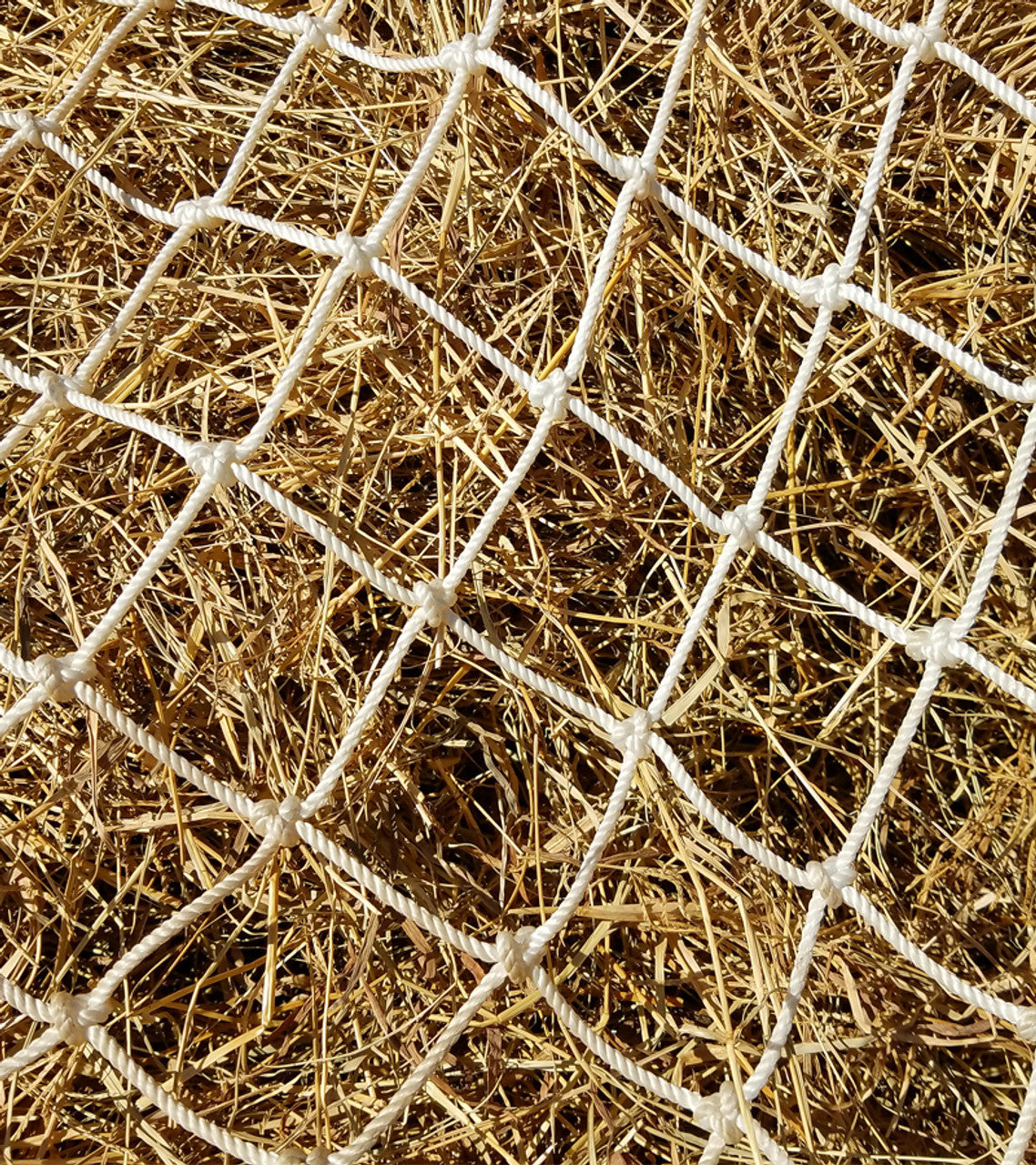Close Up View Texas Haynet Heavy Gauge Round Bale Hay Net