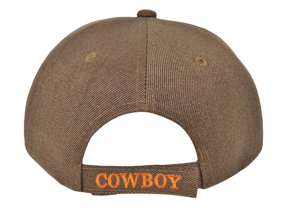 Cowboy stitched Ballcap with Cowboy and Shadow with 'Cowboy' Embroidered on Bill and back of hat Default Shiloh