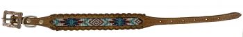 DC-31: Showman Couture ™ Genuine leather dog collar with beaded inlay Primary Showman