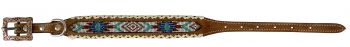 DC-32: Showman Couture ™ Genuine leather dog collar with beaded inlay Primary Showman