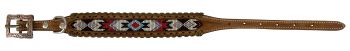 DC-35: Showman Couture ™ Genuine leather dog collar with beaded inlay Primary Showman