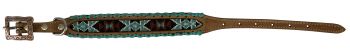 DC-36: Showman Couture ™ Genuine leather dog collar with beaded inlay Primary Showman