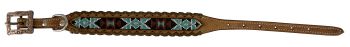 DC-37: Showman Couture ™ Genuine leather dog collar with beaded inlay Primary Showman