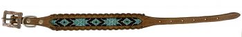 DC-38: Showman Couture ™ Genuine leather dog collar with beaded inlay Primary Showman