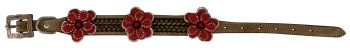 DC-44: Showman Couture ™ Genuine leather dog collar with painted 3D flower accent Primary Showman