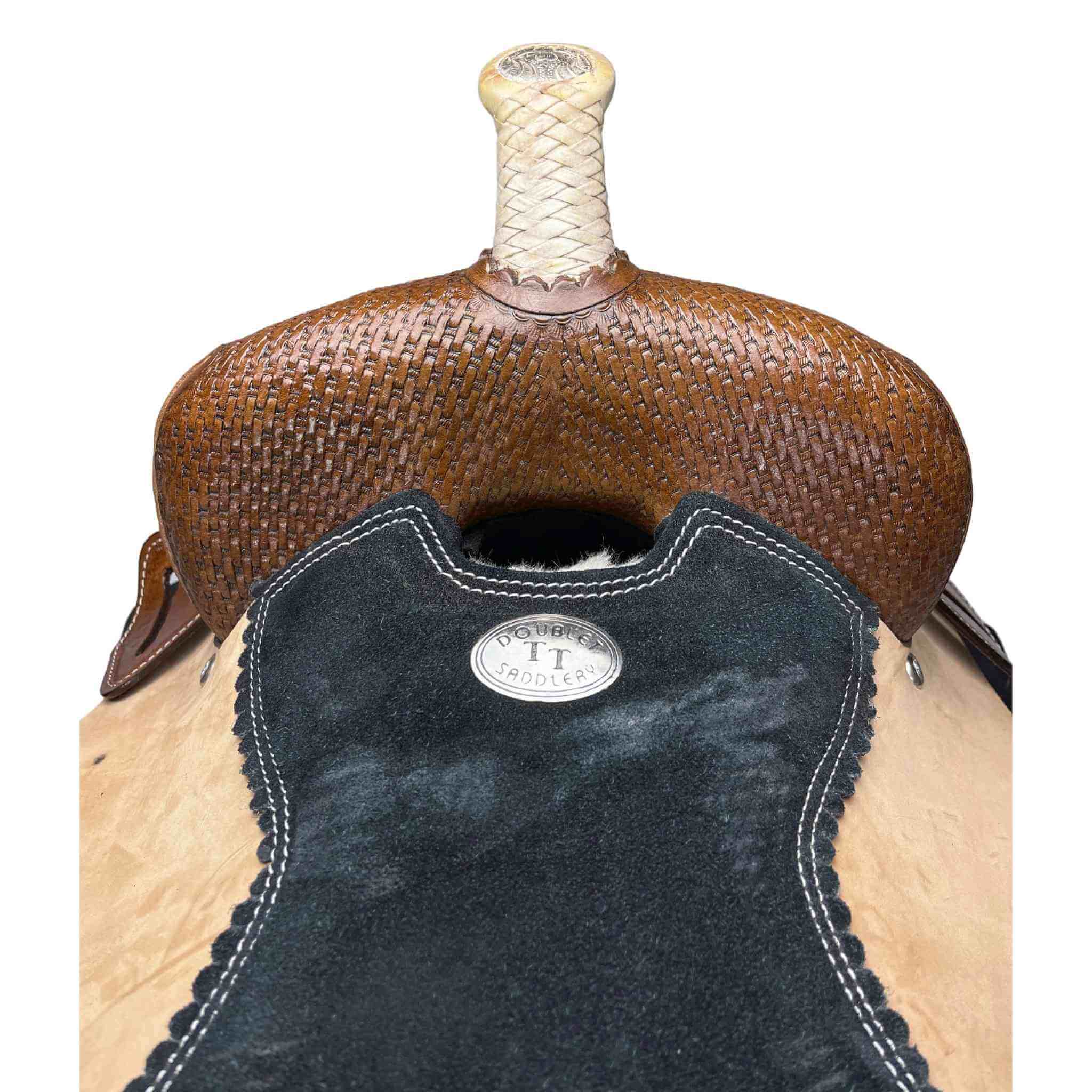Double T Barrel Saddle W/ Matching Headstall & Breast Collar 7654 Saddle Set Double T