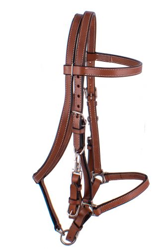 E-118: Showman ® Argentina Cow Leather Halter Bridle Combo Primary Showman
