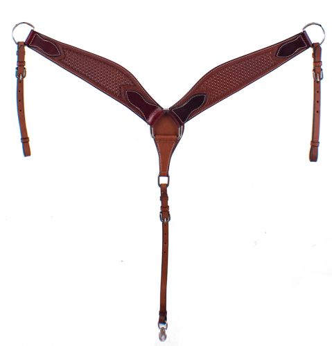 EE-5077: Showman ® Argentina cow leather basket tooled breastcollar Breast Collar Showman