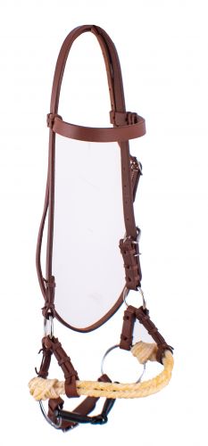 EE-5201: Showman ® Oiled Harness leather side pull with snaffle bit Primary Showman
