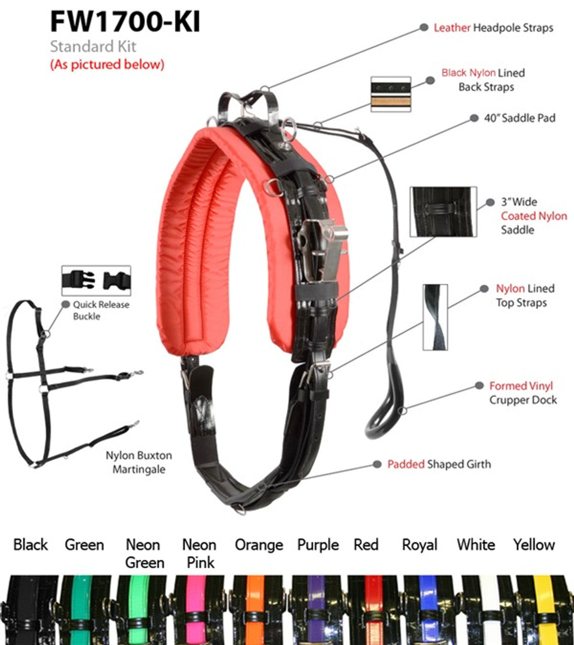 LITE-N-TUFF All Weather Coated Nylon Race Harness