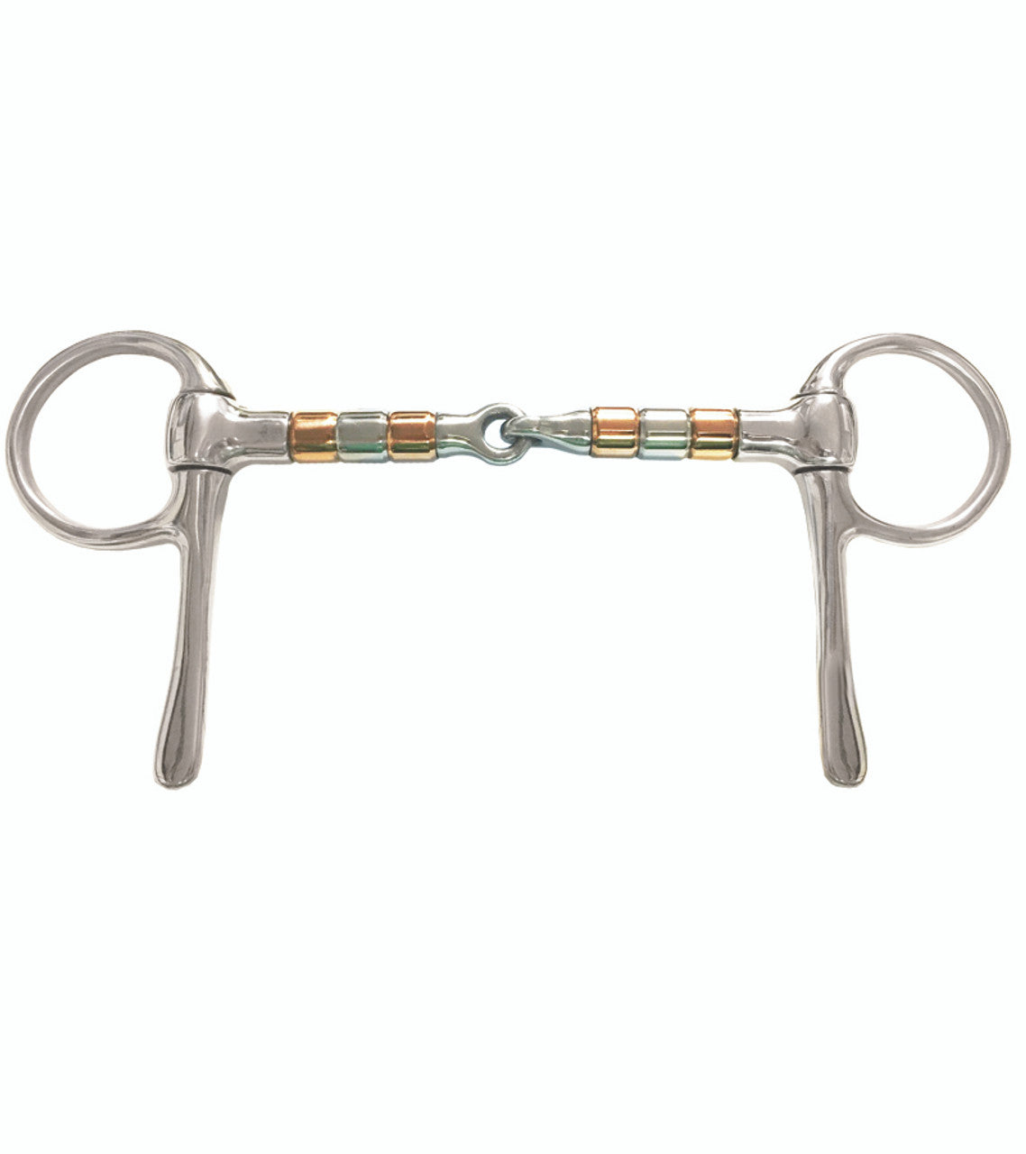 Half Cheek Jointed Snaffle Bit with Copper Rollers-TexanSaddles.com