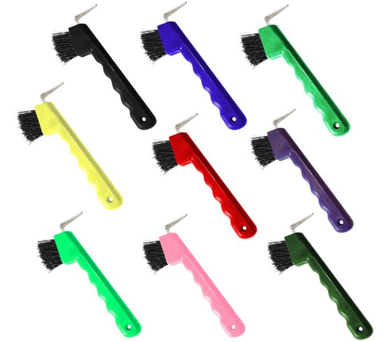 Hoof Pick with Brush Grooved Handle-TexanSaddles.com