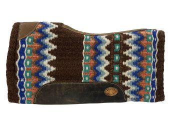 KC-3911: Klassy Cowgirl 28x30 Barrel Style Brown multi color with metallic rose accent color me Western Saddle Pad Showman Saddles and Tack