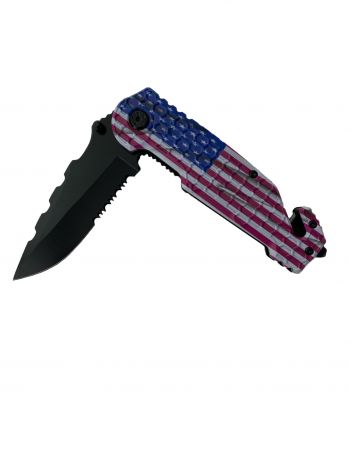 KS1699UF: Tactical Spring Assist Rescue American Flag Knife Primary Showman Saddles and Tack