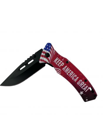 KS1972-KAG: Red Tactical Spring Assist America Flag Knife Primary Showman Saddles and Tack