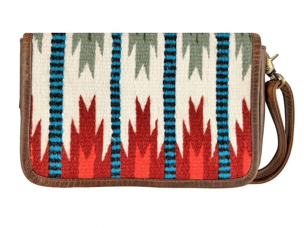 Klassy Cowgirl Wool Saddle Blanket Leather Crossbody Bag with adjustable crossbody strap Default Shiloh