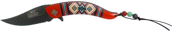 MC-A023RD: Southwest feather spring assisted knife Primary Showman Saddles and Tack