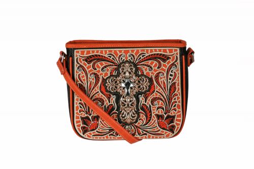 MW467-8360: Montana West ® Cross body purse with large cross concho and crystal rhinestones Primary Showman Saddles and Tack