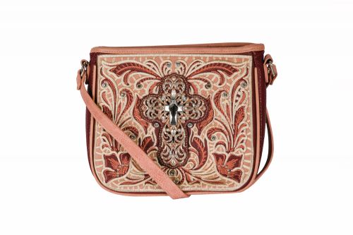 MW467-8360: Montana West ® Cross body purse with large cross concho and crystal rhinestones Primary Showman Saddles and Tack
