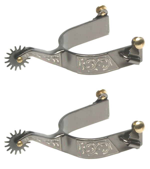 Midnight Blue Silver Rock Grinder Spurs Western Spurs TexanSaddles.com