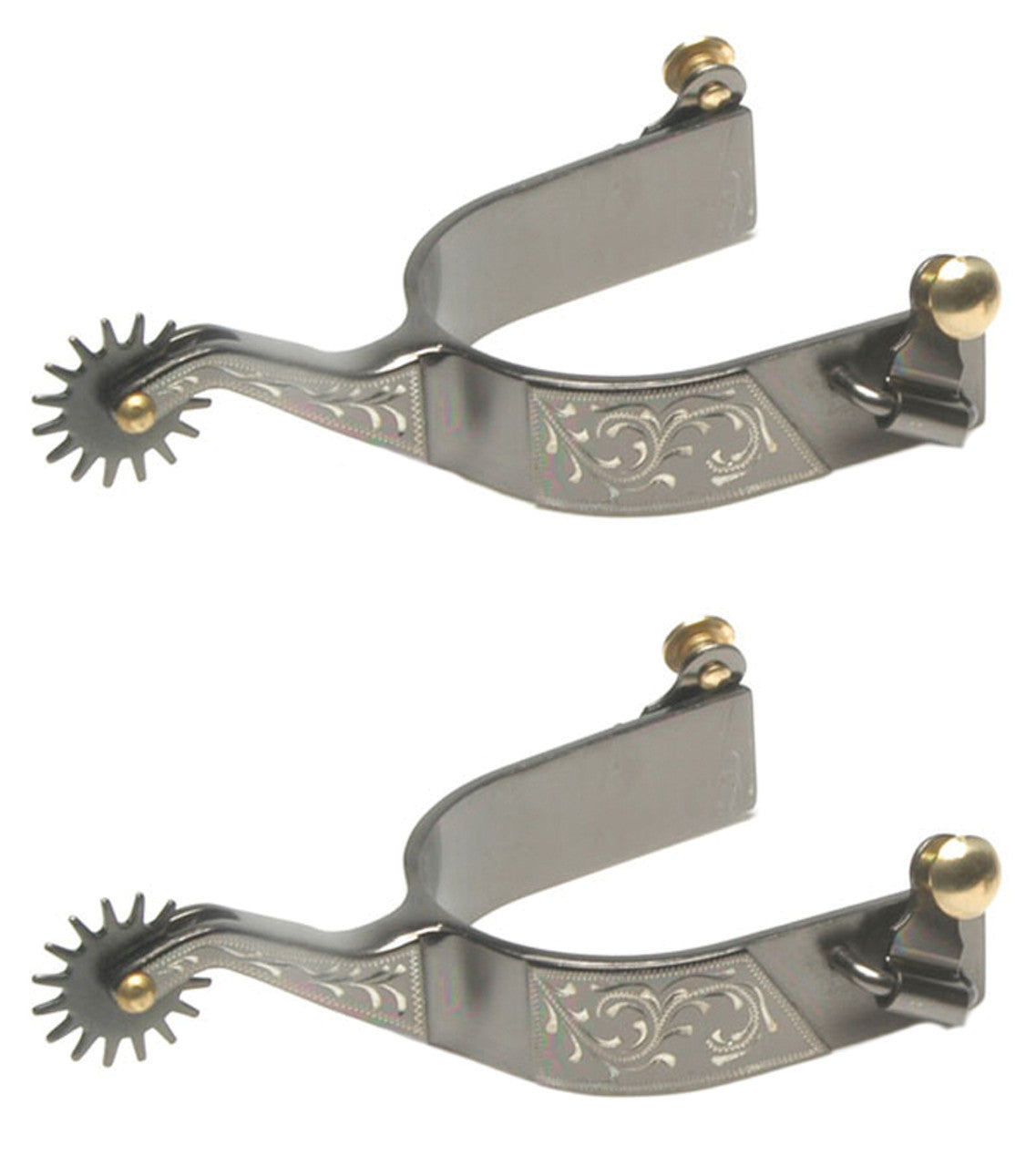 Midnight Blue Silver Rock Grinder Spurs-TexanSaddles.com