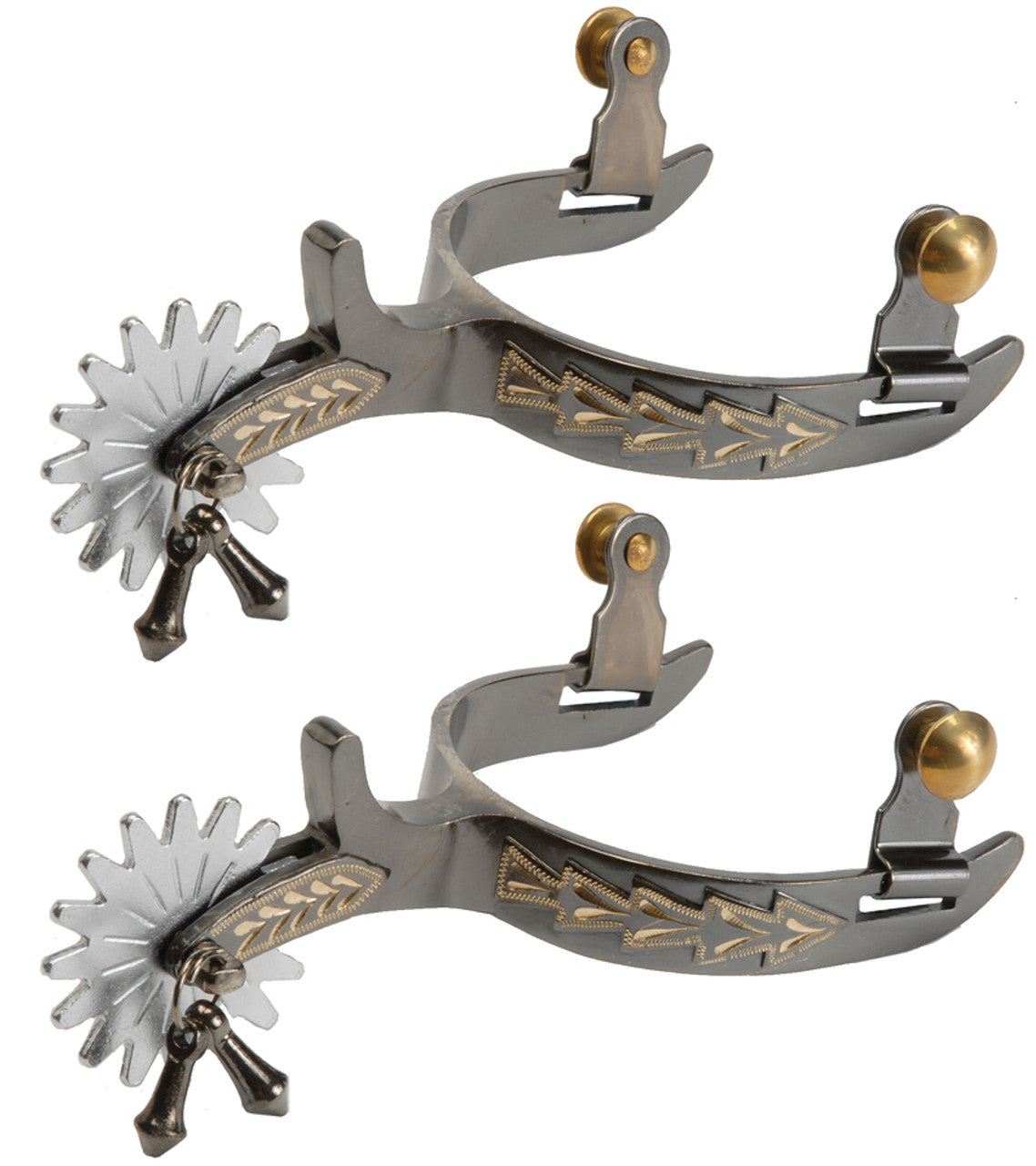 Midnight Silver Roping Spurs 3/4" Band-TexanSaddles.com