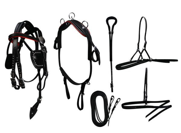 Mini Horse / Small Pony Leather Show Harness Set Default Shiloh