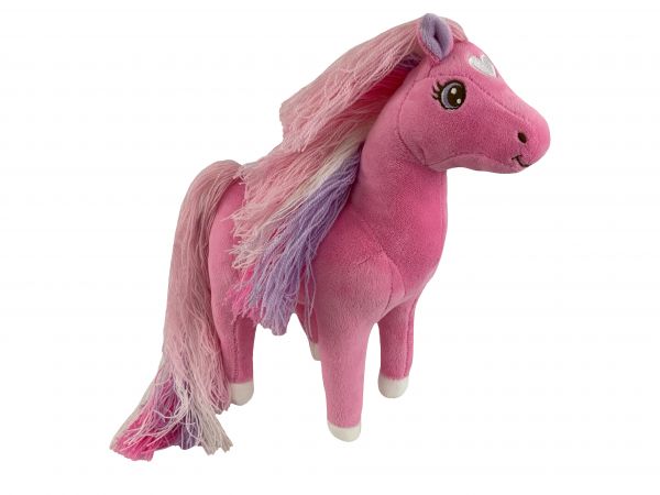 Pink Horse Stuffed Toy with string mane and tail Default Shiloh